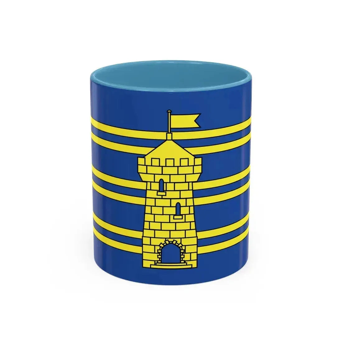 Flag of Territoire de Belfort France 2 - Accent Coffee Mug 11oz Light Blue - Go Mug Yourself