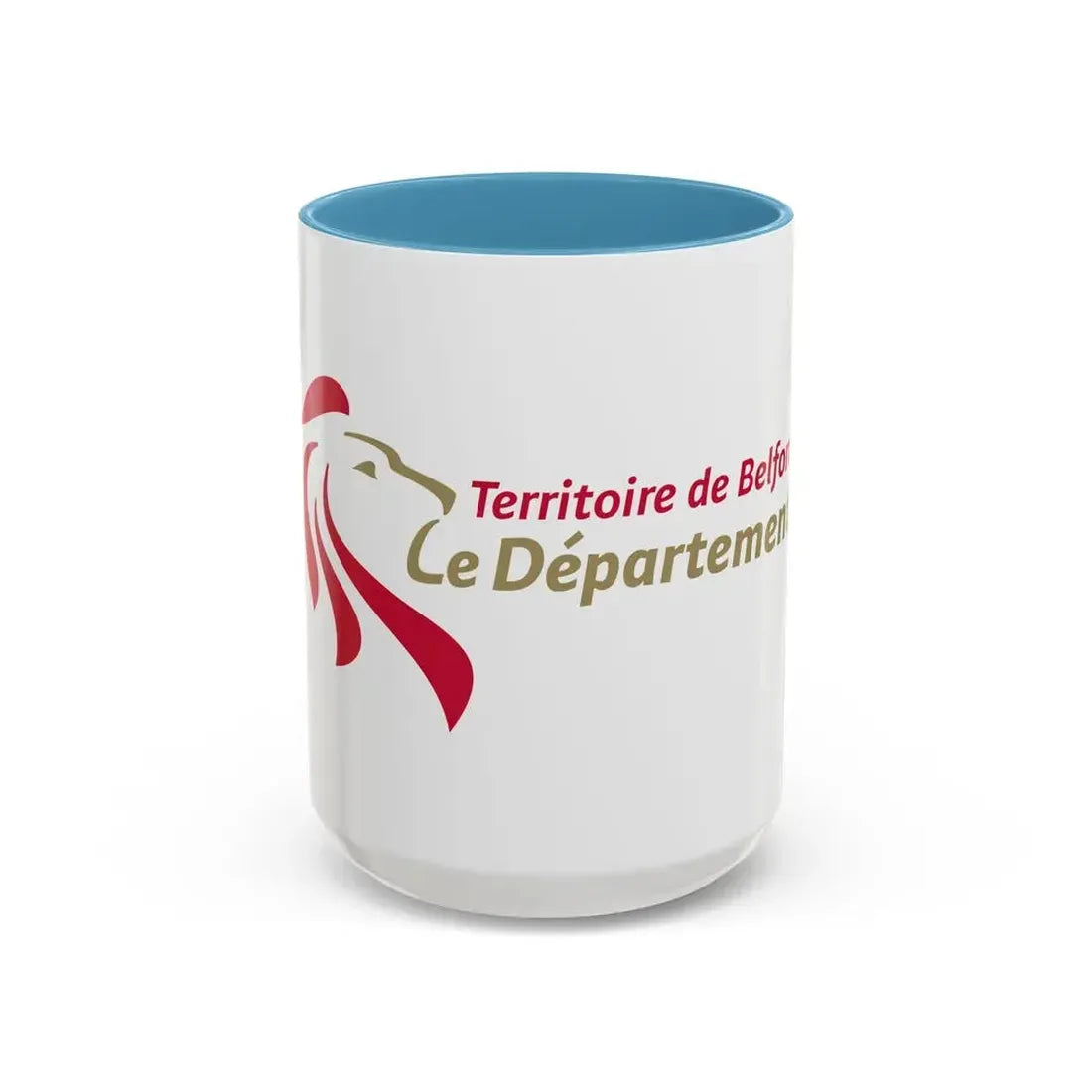 Flag of Territoire de Belfort France - Accent Coffee Mug 15oz Light Blue - Go Mug Yourself