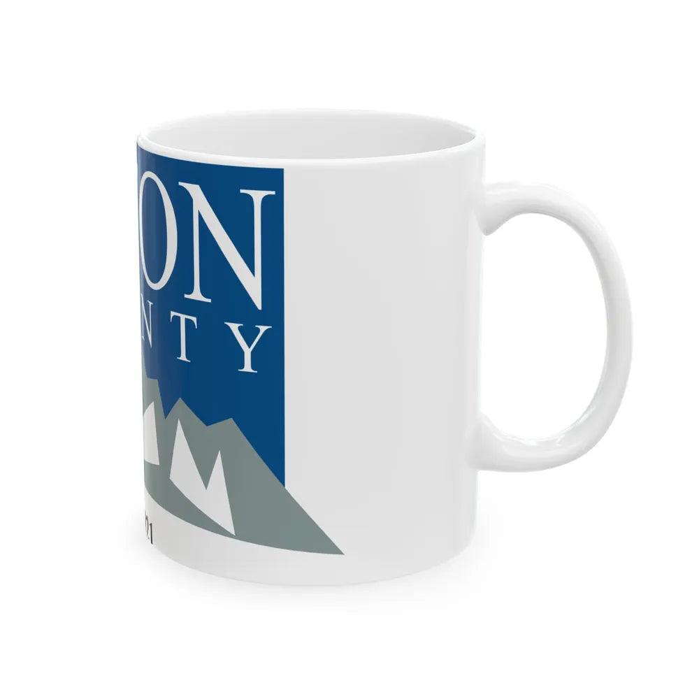 Flag of Teton County Wyoming (United States) White Coffee Mug - Go Mug Yourself