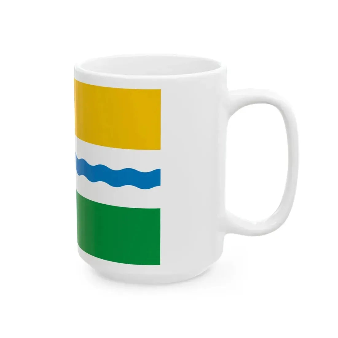 Flag of Tevrizsky rayon Omsk oblast (Russia) White Coffee Mug - Go Mug Yourself