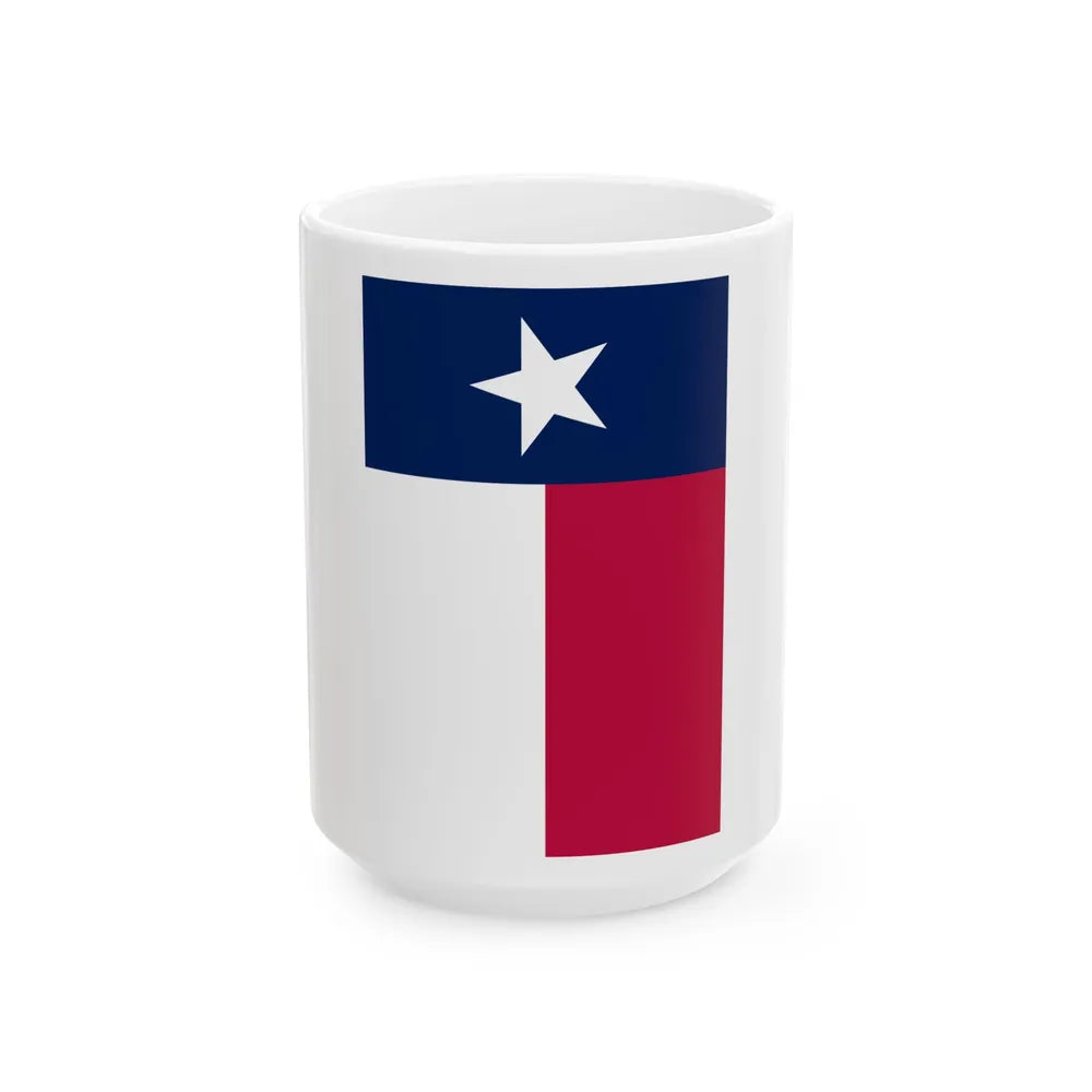 Flag of Texas proper vertical display (United States) White Coffee Mug 15oz - Go Mug Yourself