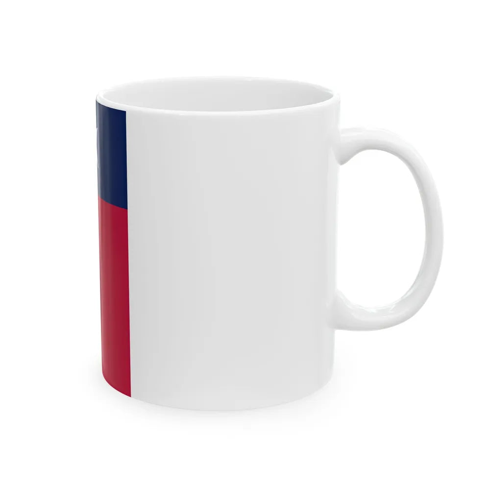 Flag of Texas proper vertical display (United States) White Coffee Mug - Go Mug Yourself