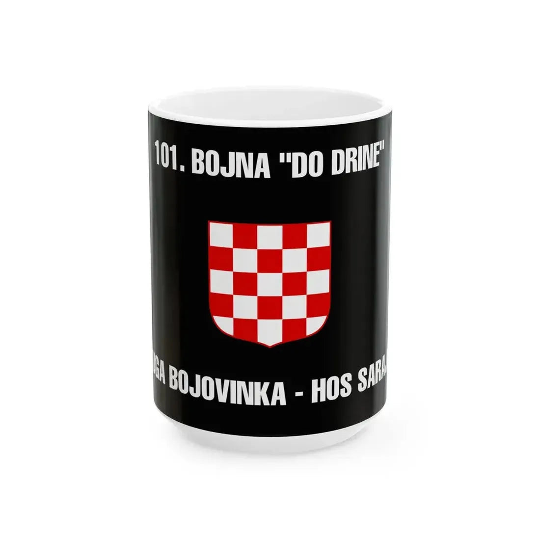 Flag of the 101st Battalion To the Drina (Croatia) White Coffee Mug 15oz - Go Mug Yourself