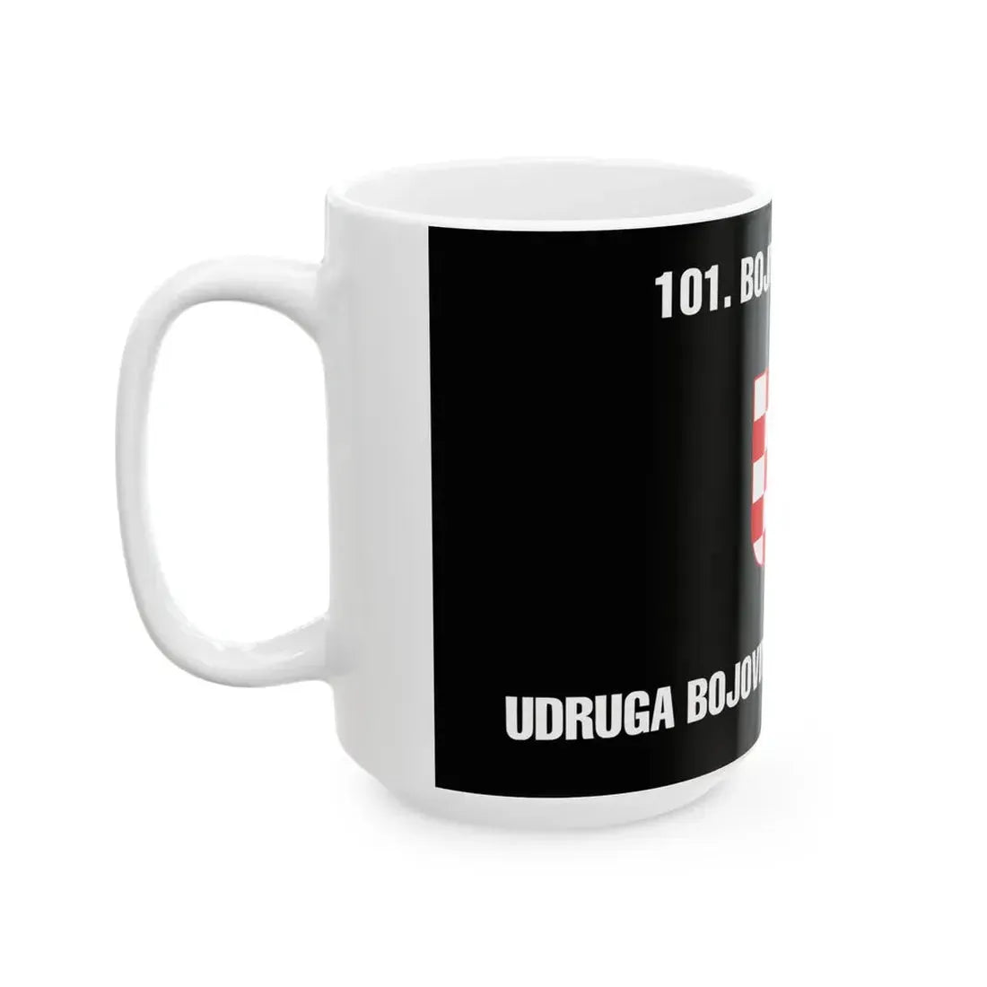 Flag of the 101st Battalion To the Drina (Croatia) White Coffee Mug - Go Mug Yourself