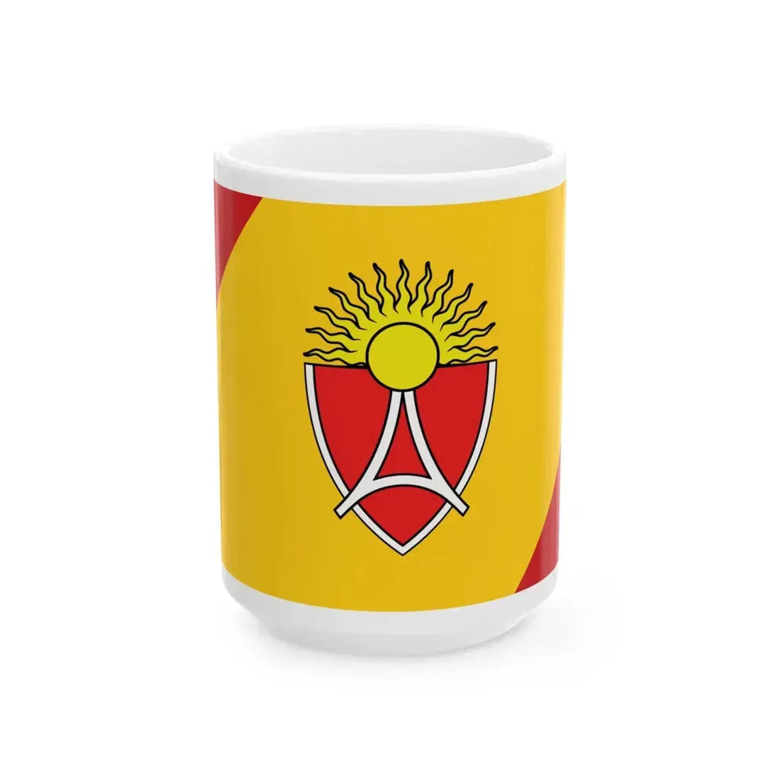 Flag of the Aerodrom Municipality North Macedonia (North Macedonia) White Coffee Mug 15oz - Go Mug Yourself