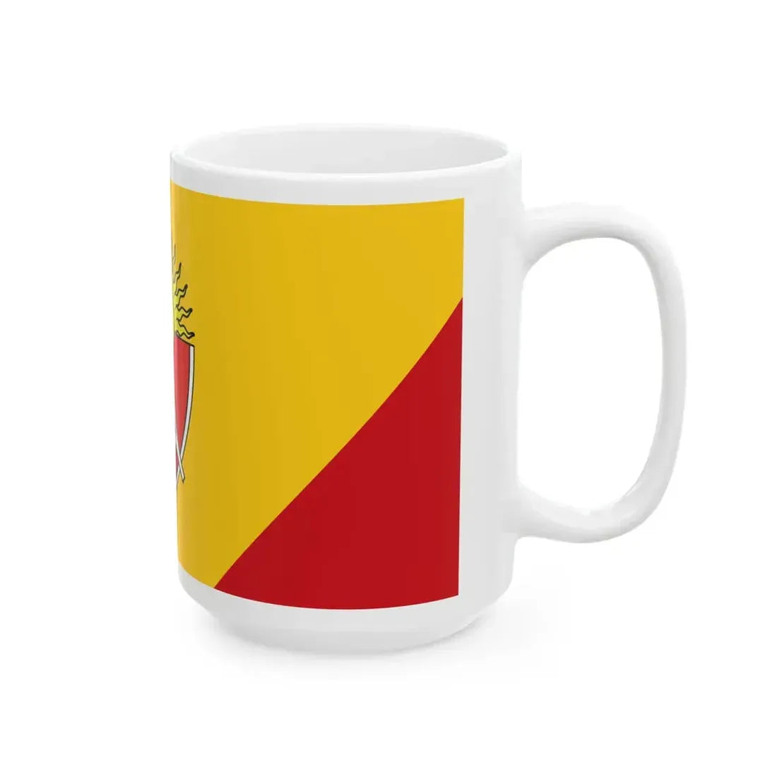 Flag of the Aerodrom Municipality North Macedonia (North Macedonia) White Coffee Mug - Go Mug Yourself