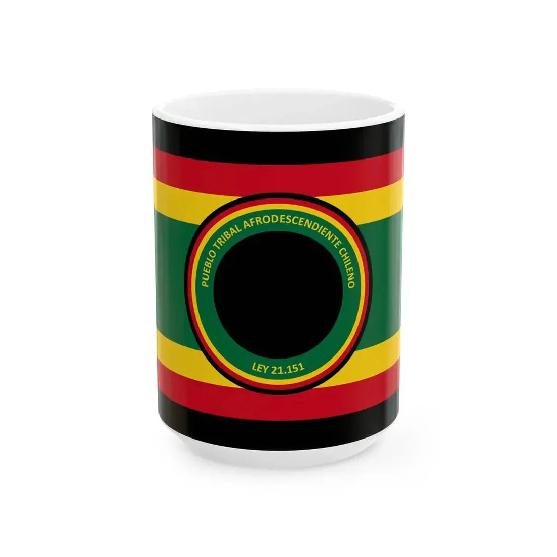 Flag of the Afro-Chilean tribal people (Chile) White Coffee Mug 15oz - Go Mug Yourself