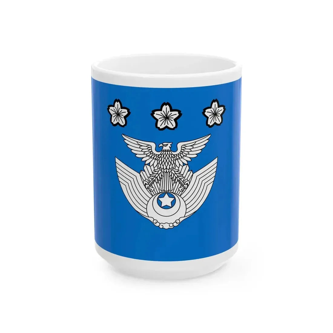 Flag of the Air Defense Command of the Air Self Defense Force Japan (Japan) White Coffee Mug 15oz - Go Mug Yourself
