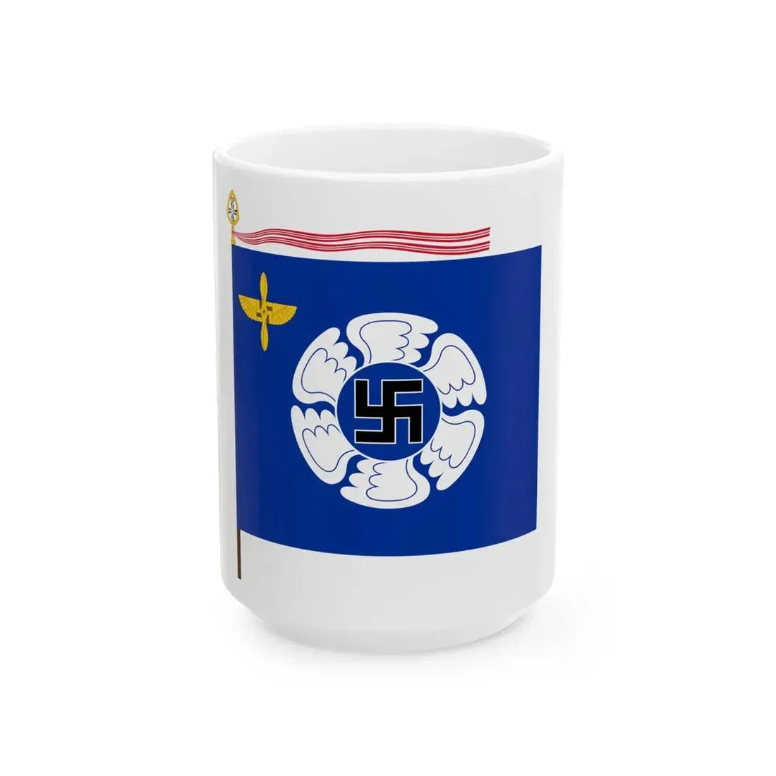Flag of the Air Force Academy Finland (Finland) White Coffee Mug 15oz - Go Mug Yourself