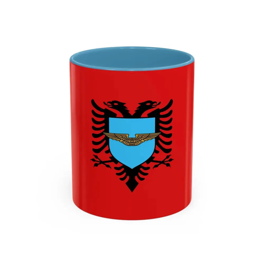Flag of the Albanian Air Forces - Accent Coffee Mug 11oz Light Blue - Go Mug Yourself