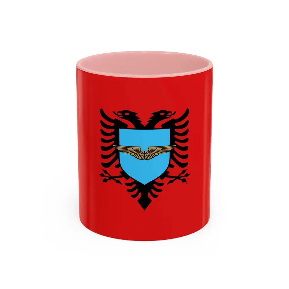 Flag of the Albanian Air Forces - Accent Coffee Mug 11oz Pink - Go Mug Yourself