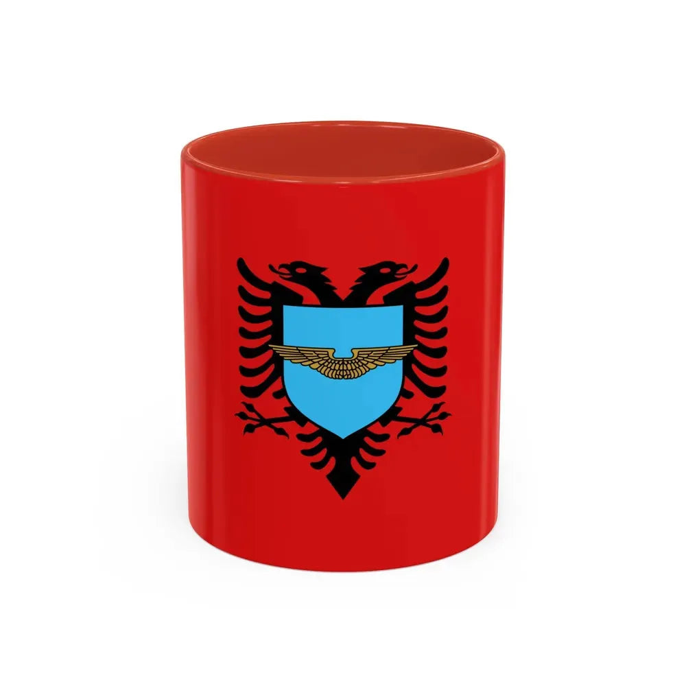 Flag of the Albanian Air Forces - Accent Coffee Mug 11oz Red - Go Mug Yourself