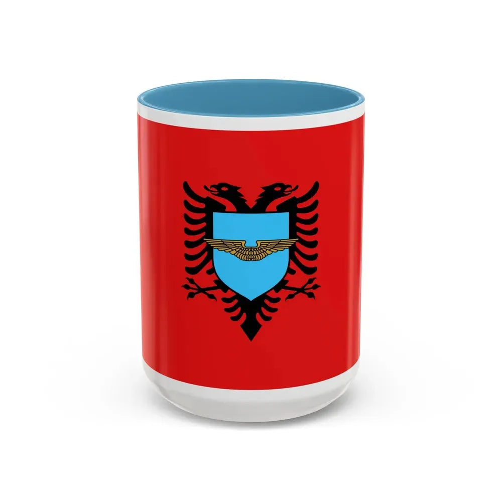 Flag of the Albanian Air Forces - Accent Coffee Mug 15oz Light Blue - Go Mug Yourself