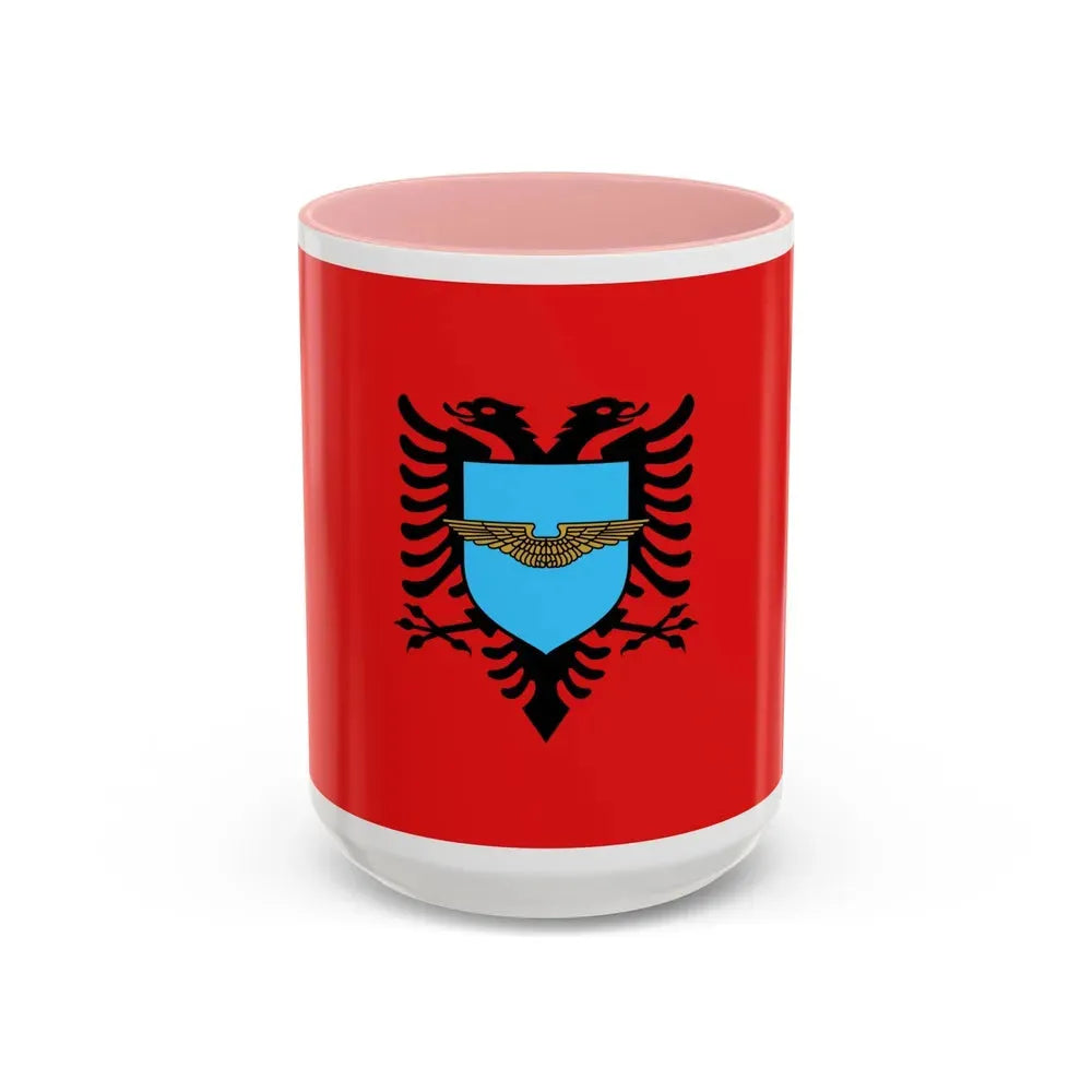 Flag of the Albanian Air Forces - Accent Coffee Mug 15oz Pink - Go Mug Yourself