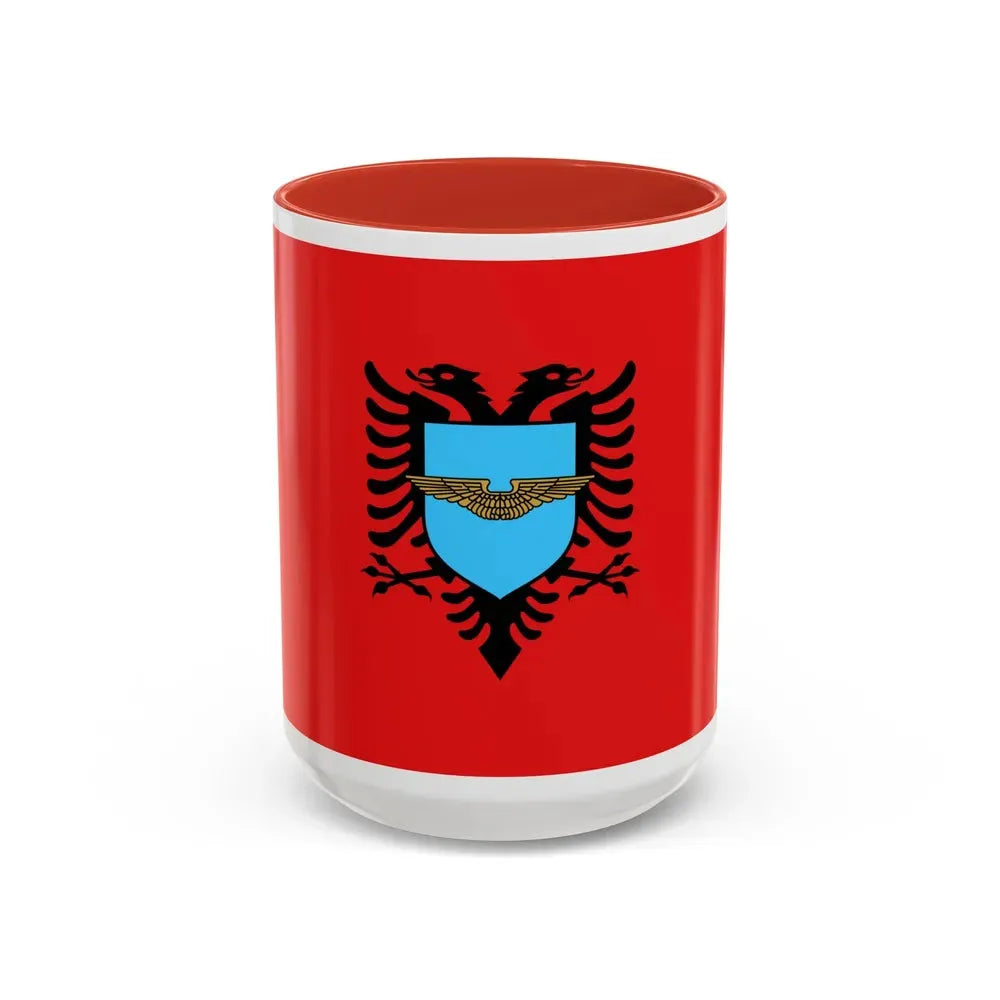 Flag of the Albanian Air Forces - Accent Coffee Mug 15oz Red - Go Mug Yourself