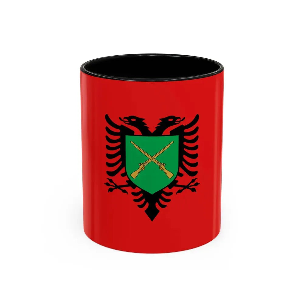 Flag of the Albanian Land Forces - Accent Coffee Mug 11oz Black - Go Mug Yourself