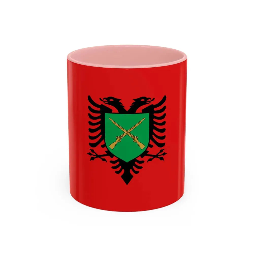 Flag of the Albanian Land Forces - Accent Coffee Mug 11oz Pink - Go Mug Yourself