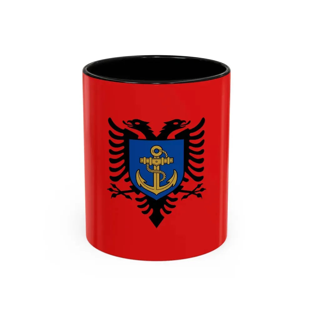 Flag of the Albanian Naval Forces - Accent Coffee Mug 11oz Black - Go Mug Yourself