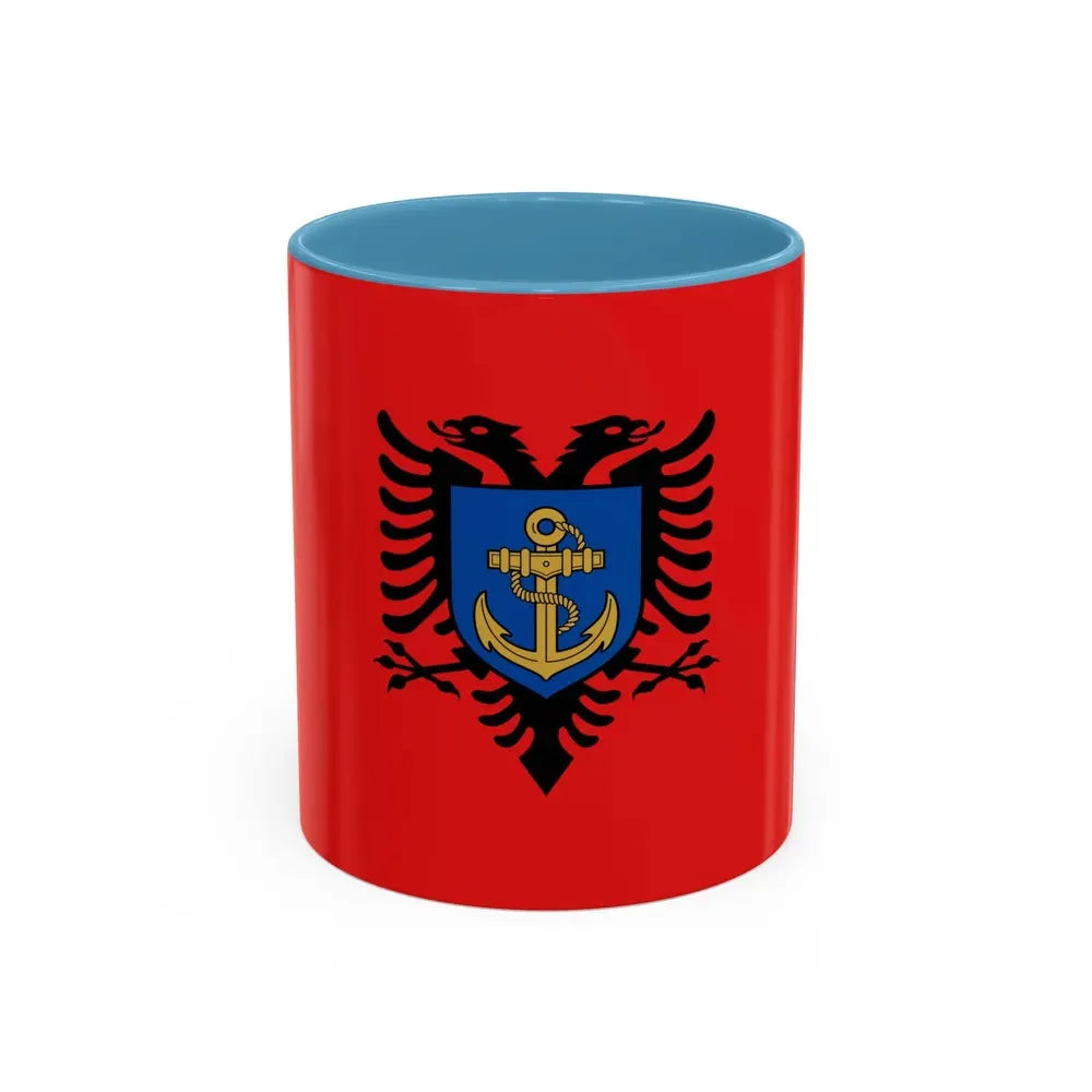 Flag of the Albanian Naval Forces - Accent Coffee Mug 11oz Light Blue - Go Mug Yourself