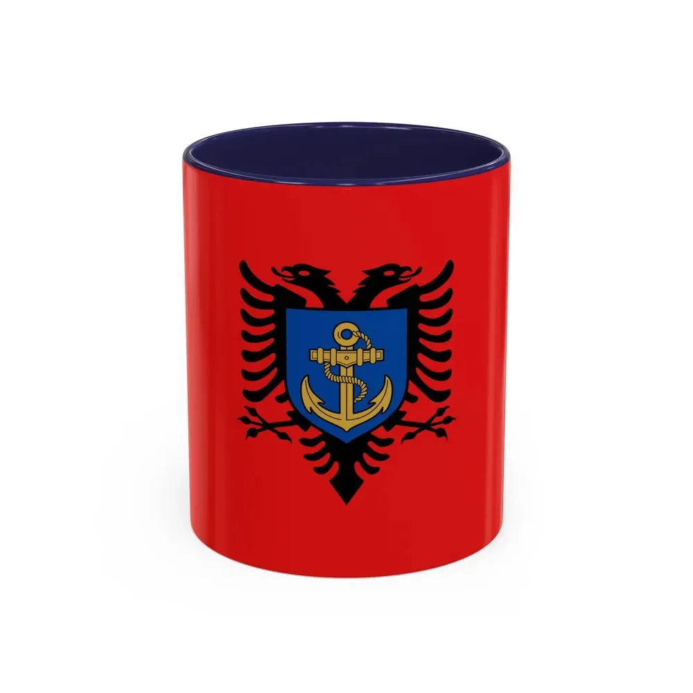 Flag of the Albanian Naval Forces - Accent Coffee Mug 11oz Navy - Go Mug Yourself