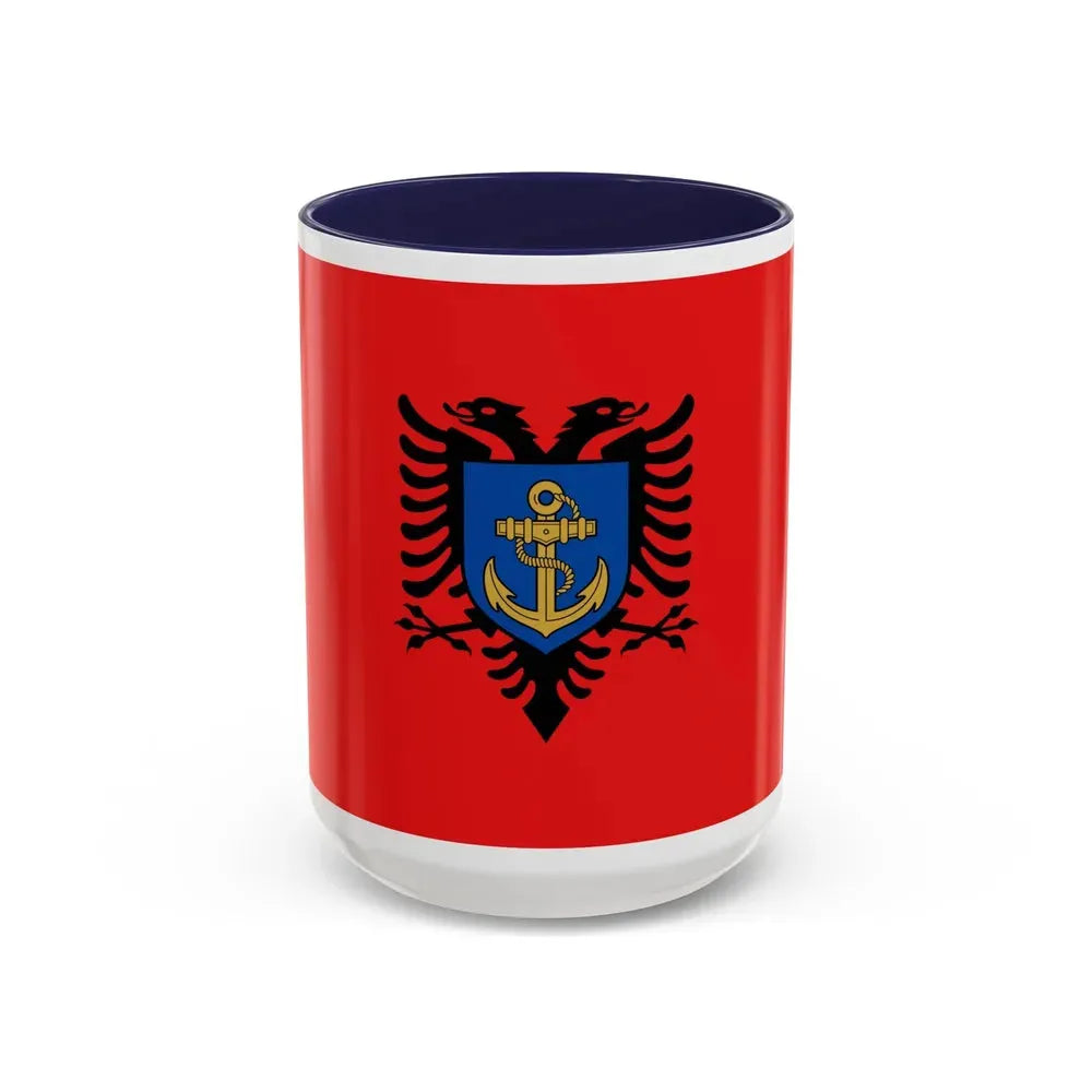 Flag of the Albanian Naval Forces - Accent Coffee Mug 15oz Navy - Go Mug Yourself