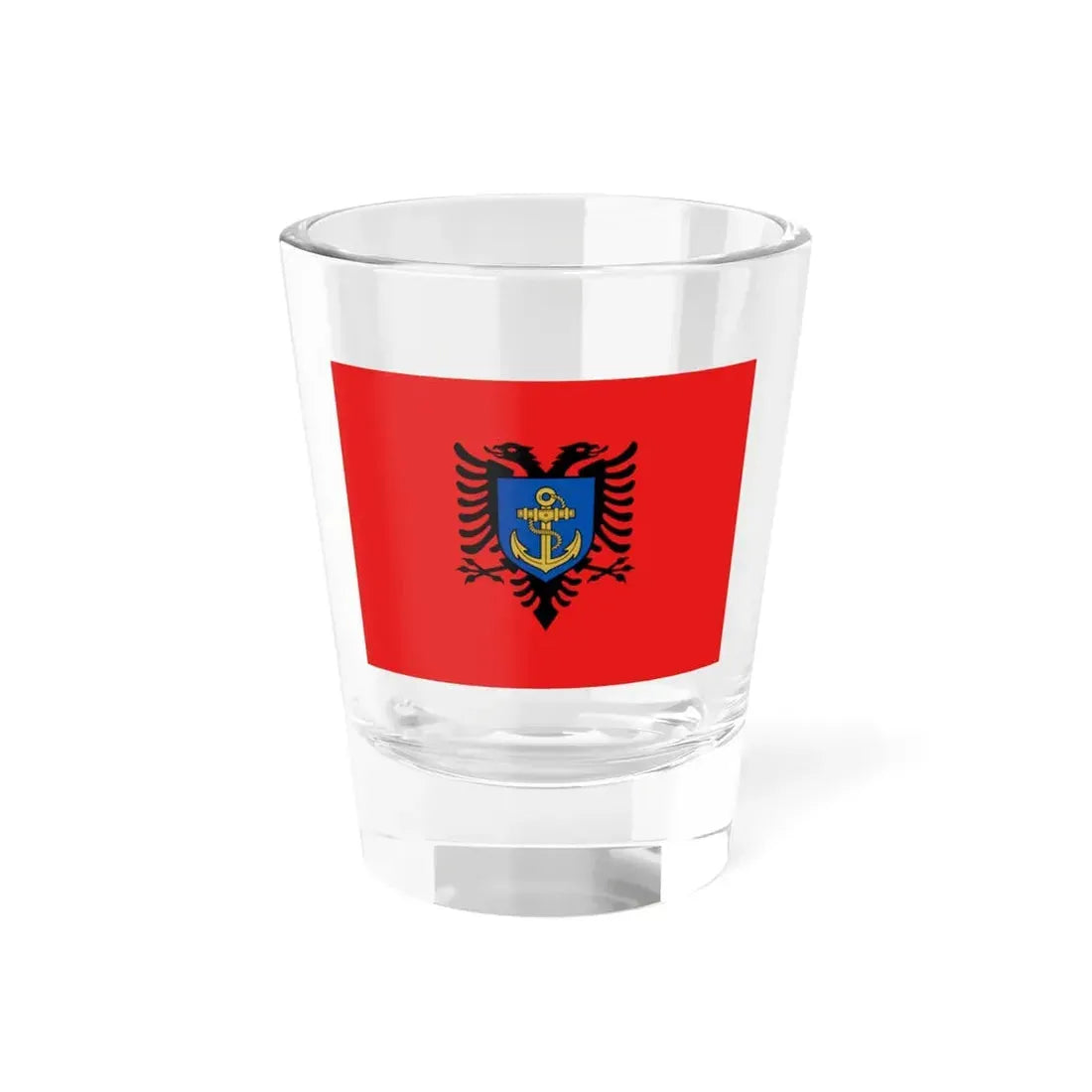 Flag of the Albanian Naval Forces - Shot Glass 1.5oz 1.5oz - Go Mug Yourself