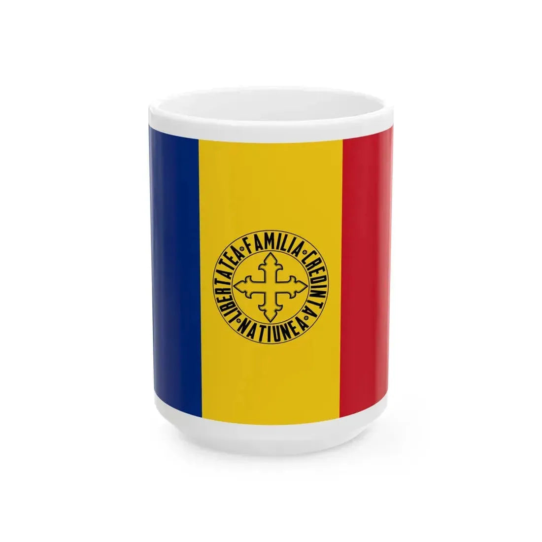 Flag of the Alliance for the Union of Romanians (Moldova) White Coffee Mug 15oz - Go Mug Yourself