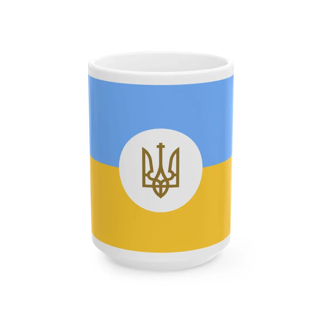 Flag of the Ambassador of Ukraine 1918 (Ukraine) White Coffee Mug 15oz - Go Mug Yourself