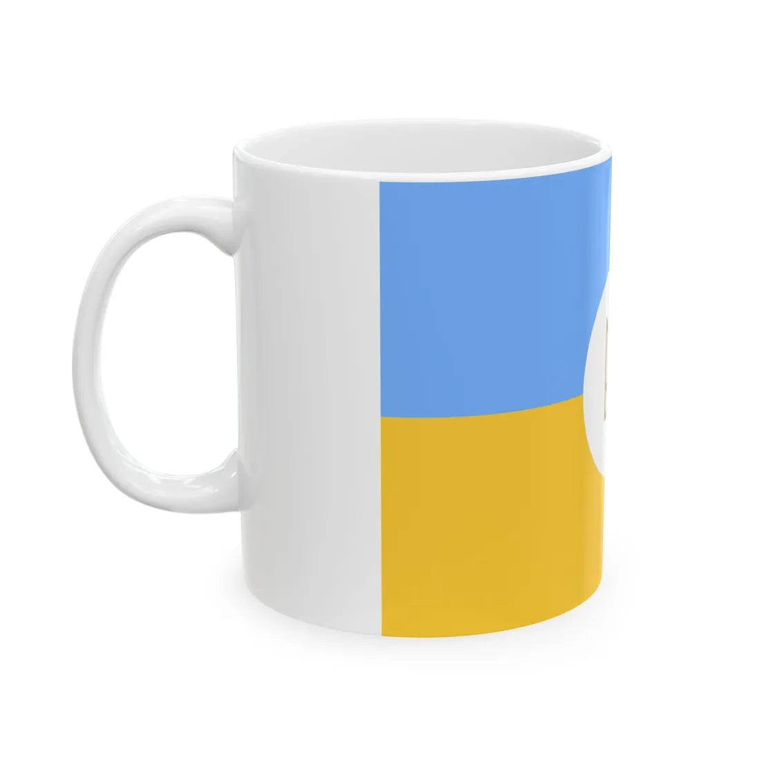 Flag of the Ambassador of Ukraine 1918 (Ukraine) White Coffee Mug - Go Mug Yourself
