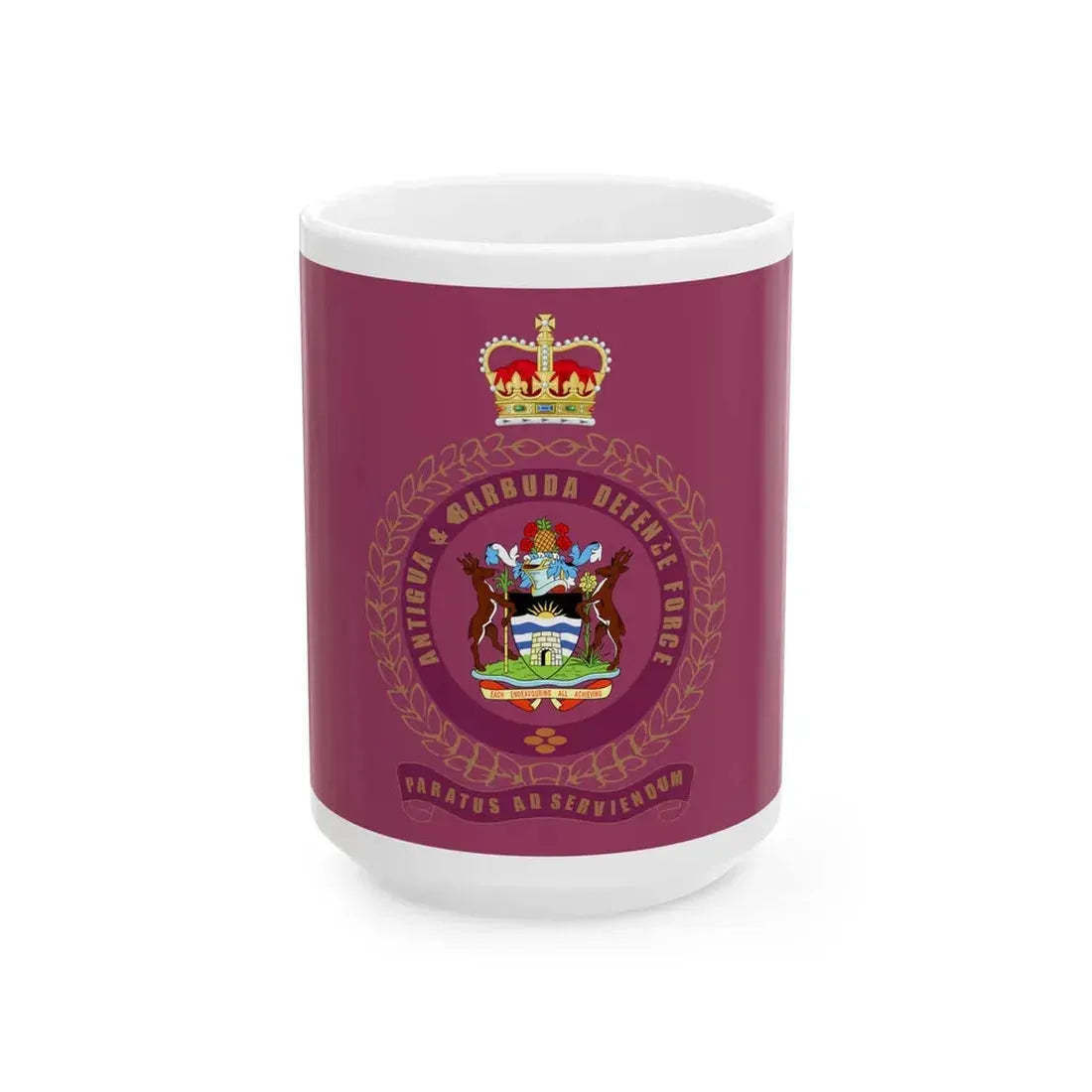 Flag of the Antigua and Barbuda Defence Force (Antigua and Barbuda) White Coffee Mug 15oz - Go Mug Yourself