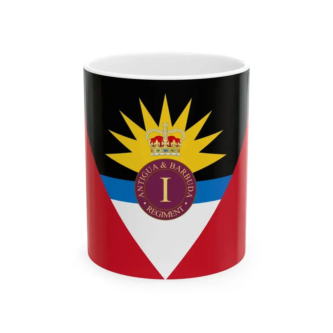 Flag of the Antigua and Barbuda Regiment (Antigua and Barbuda) White Coffee Mug 11oz - Go Mug Yourself