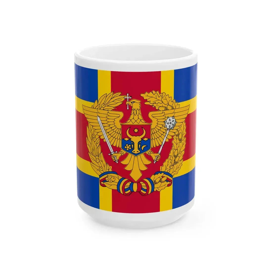 Flag of the Armed Forces of Moldova (Moldova) White Coffee Mug 15oz - Go Mug Yourself