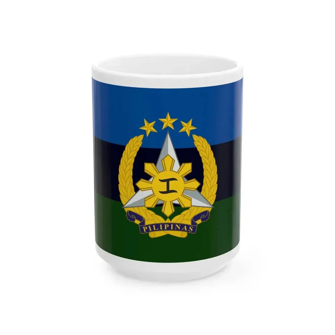 Flag of the Armed Forces of the Philippines (Philippines) White Coffee Mug 15oz - Go Mug Yourself