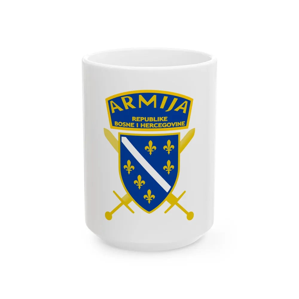 Flag of the Army of the Republic of Bosnia and Herzegovina (Bosnia and Herzegovina) White Coffee Mug 15oz - Go Mug Yourself