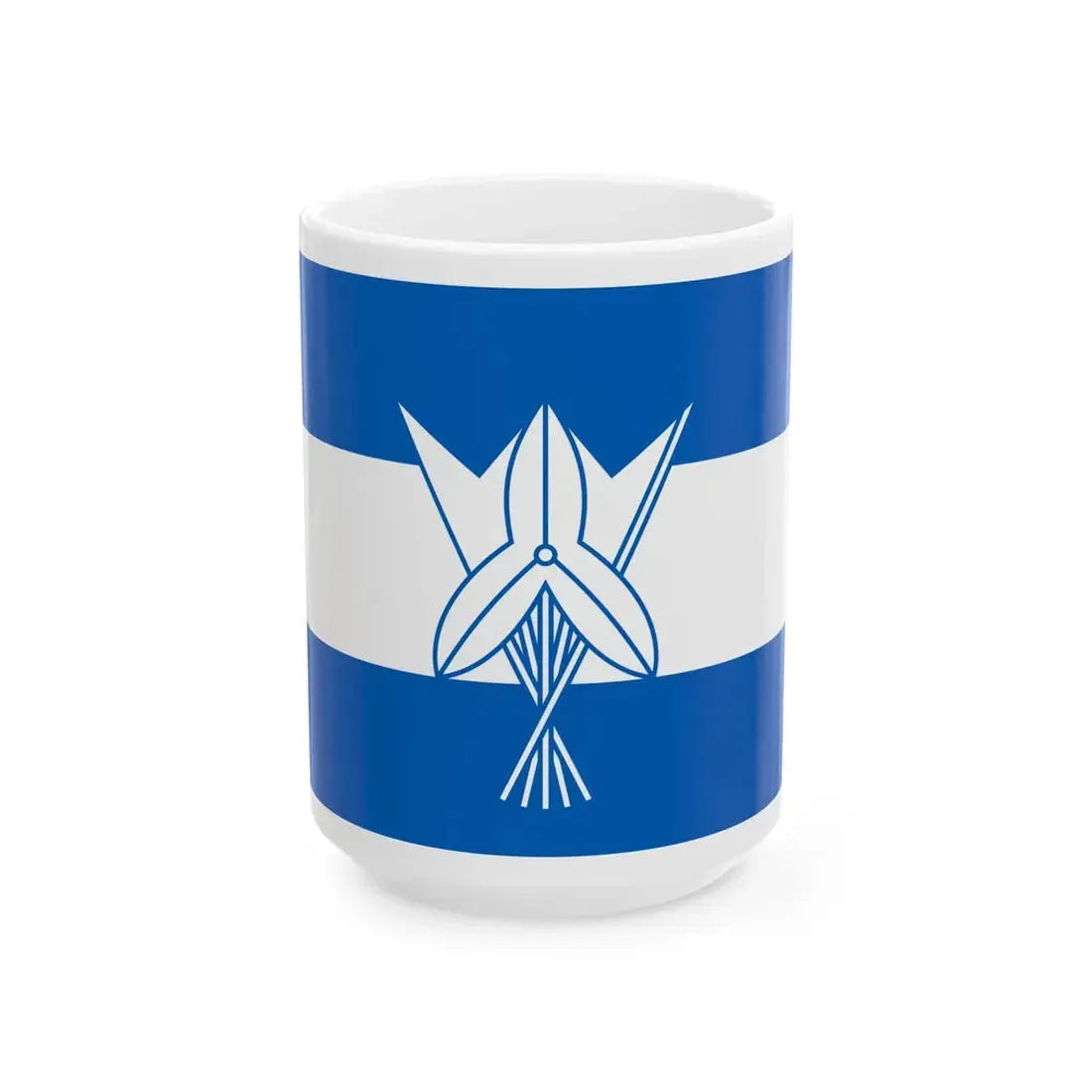 Flag of the Asano Lords of Hiroshima in Aki Province B (Japan) White Coffee Mug 15oz - Go Mug Yourself
