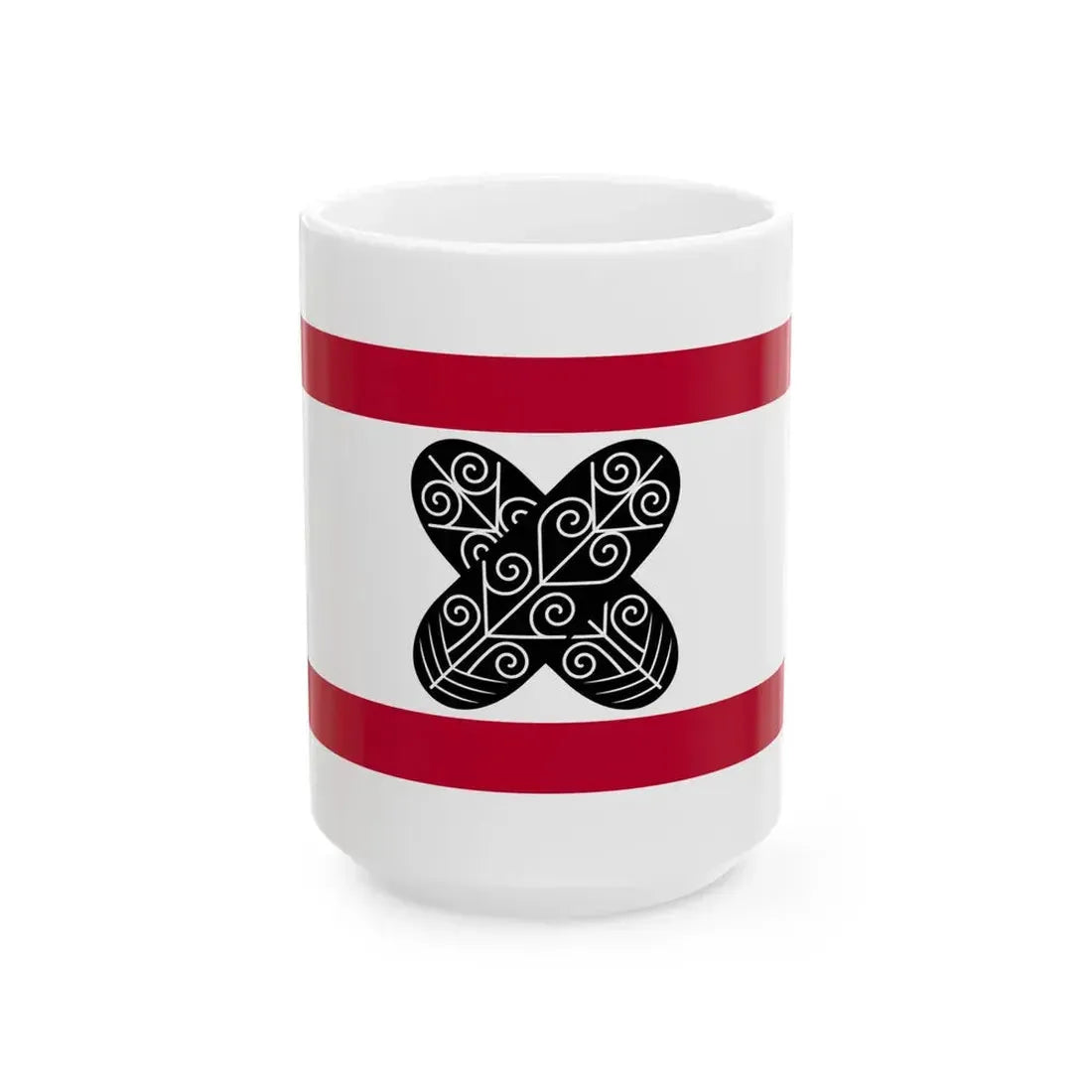 Flag of the Asano Lords of Hiroshima in Aki Province C (Japan) White Coffee Mug 15oz - Go Mug Yourself