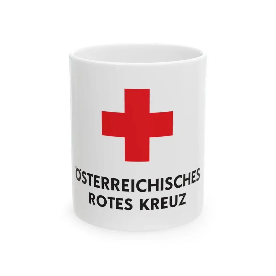 Flag of the Austrian Red Cross (Austria) White Coffee Mug 11oz - Go Mug Yourself