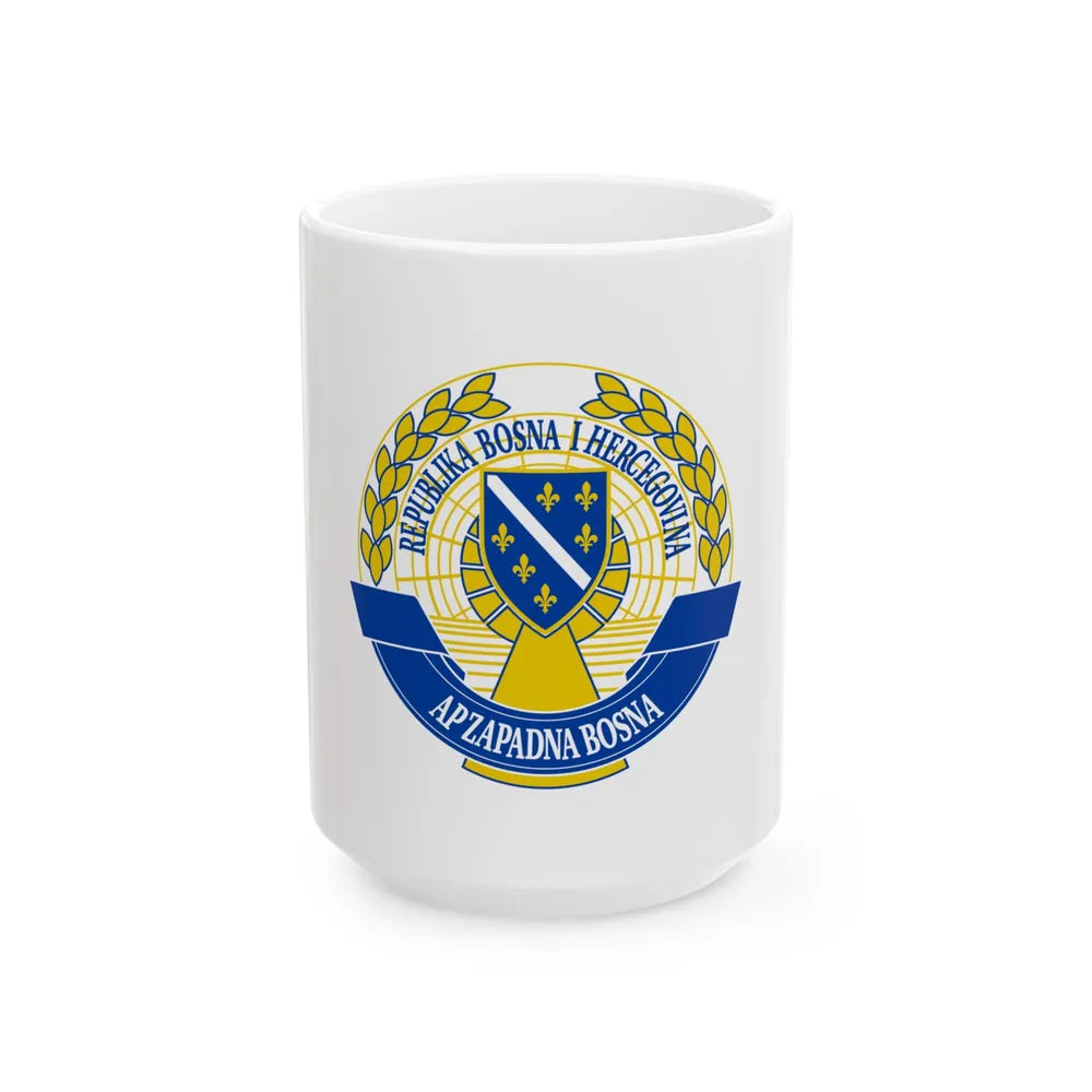 Flag of the Autonomous Province of Western Bosnia (Bosnia and Herzegovina) White Coffee Mug 15oz - Go Mug Yourself