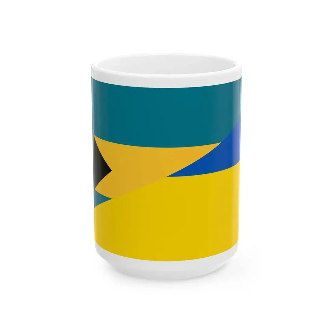 Flag of the Bahamas and Ukraine (Bahamas) White Coffee Mug 15oz - Go Mug Yourself