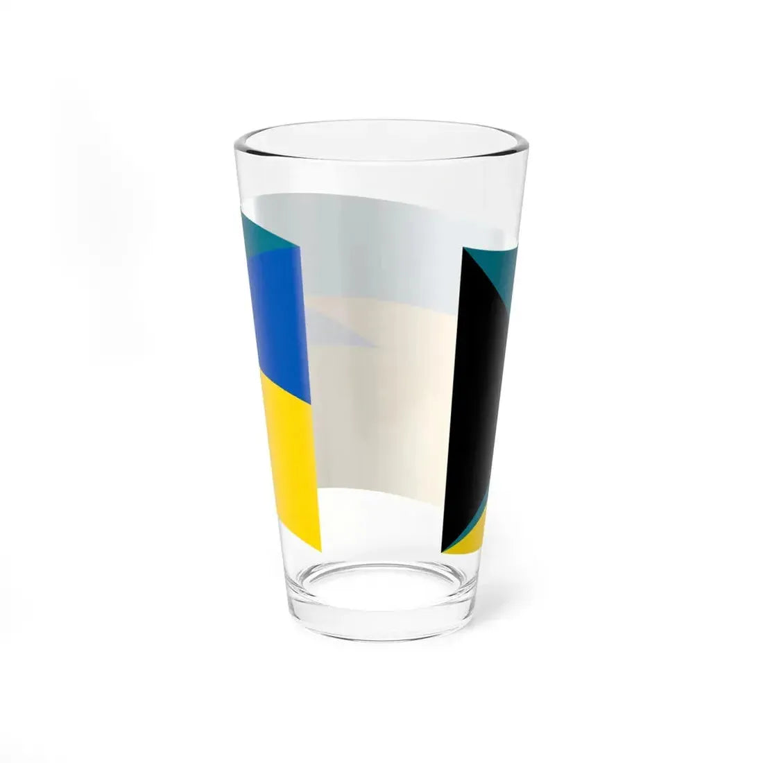 Flag of the Bahamas and Ukraine with waves (Bahamas) Pint Glass 16oz - Go Mug Yourself