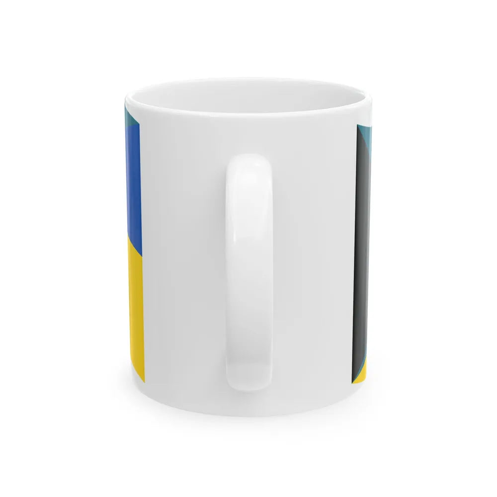 Flag of the Bahamas and Ukraine with waves (Bahamas) White Coffee Mug - Go Mug Yourself