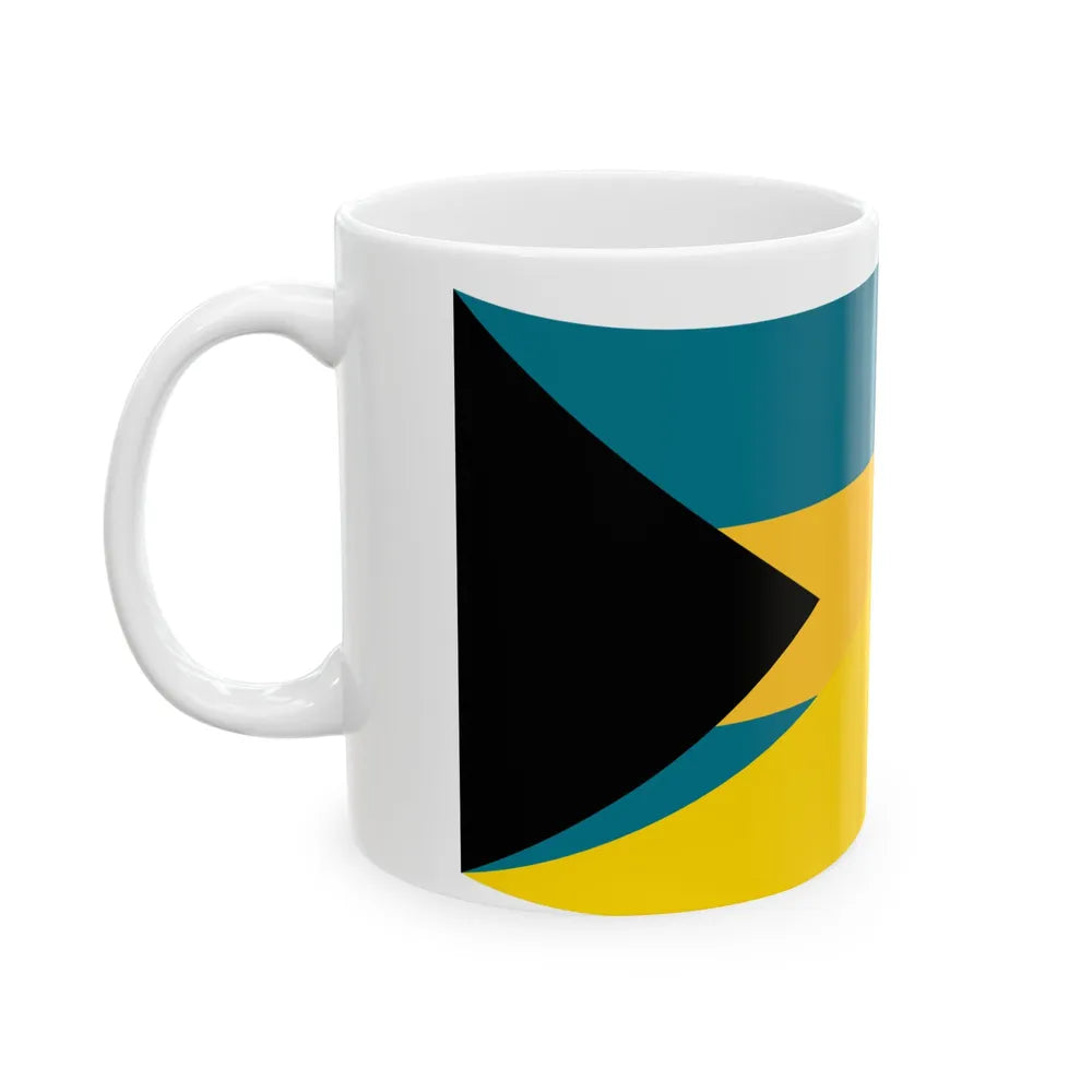Flag of the Bahamas and Ukraine with waves (Bahamas) White Coffee Mug - Go Mug Yourself