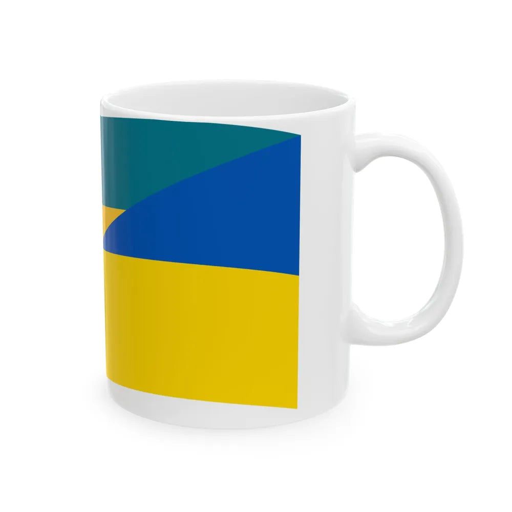 Flag of the Bahamas and Ukraine with waves (Bahamas) White Coffee Mug - Go Mug Yourself