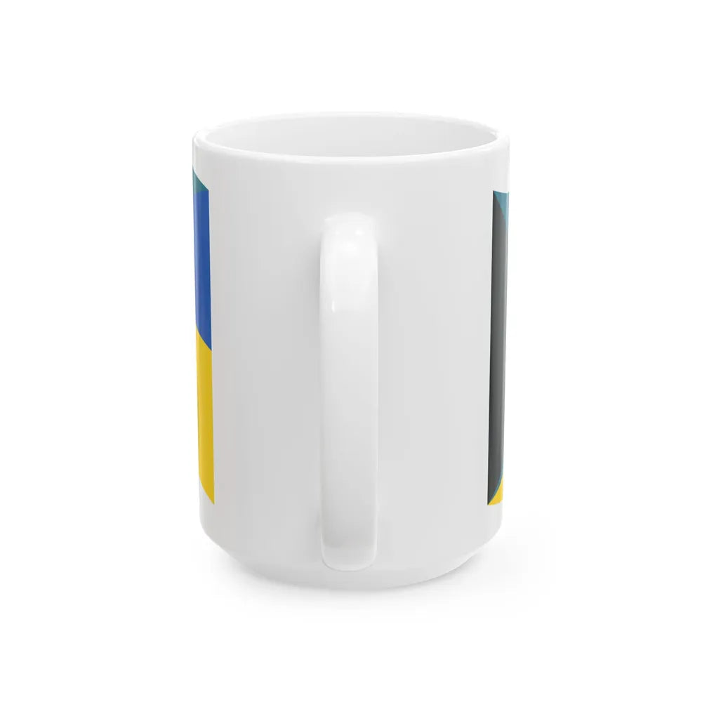 Flag of the Bahamas and Ukraine with waves (Bahamas) White Coffee Mug - Go Mug Yourself