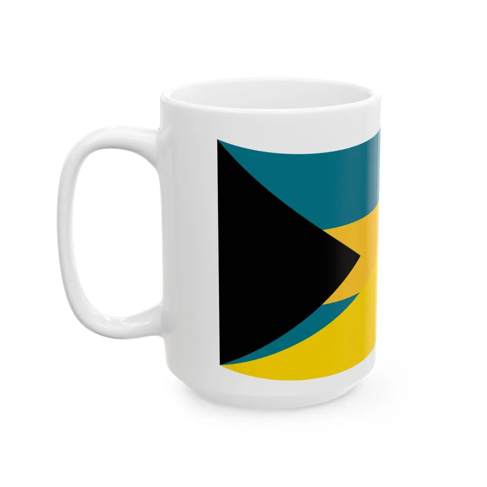 Flag of the Bahamas and Ukraine with waves (Bahamas) White Coffee Mug - Go Mug Yourself