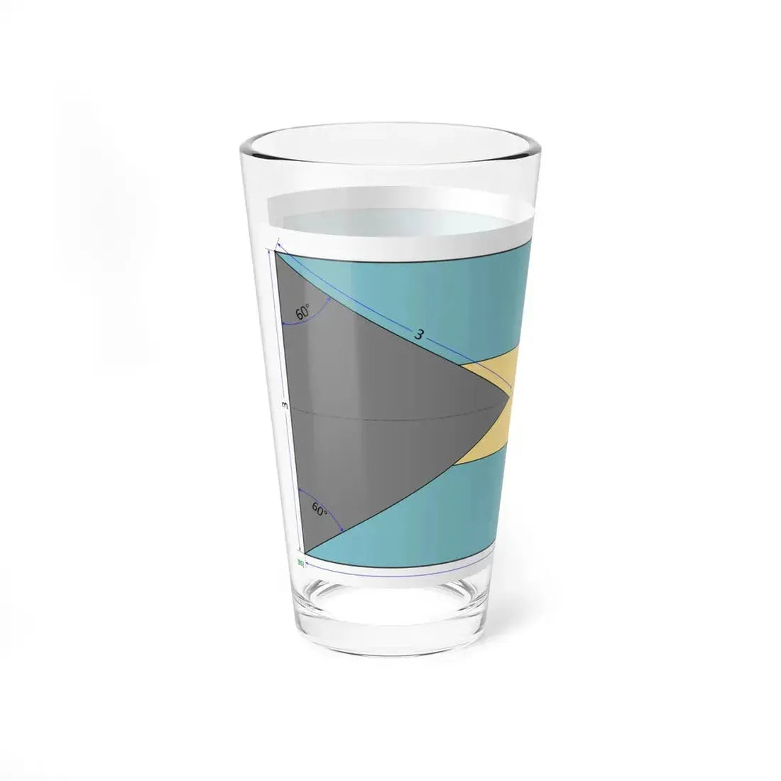 Flag of the Bahamas construction sheet (Bahamas) Pint Glass 16oz - Go Mug Yourself