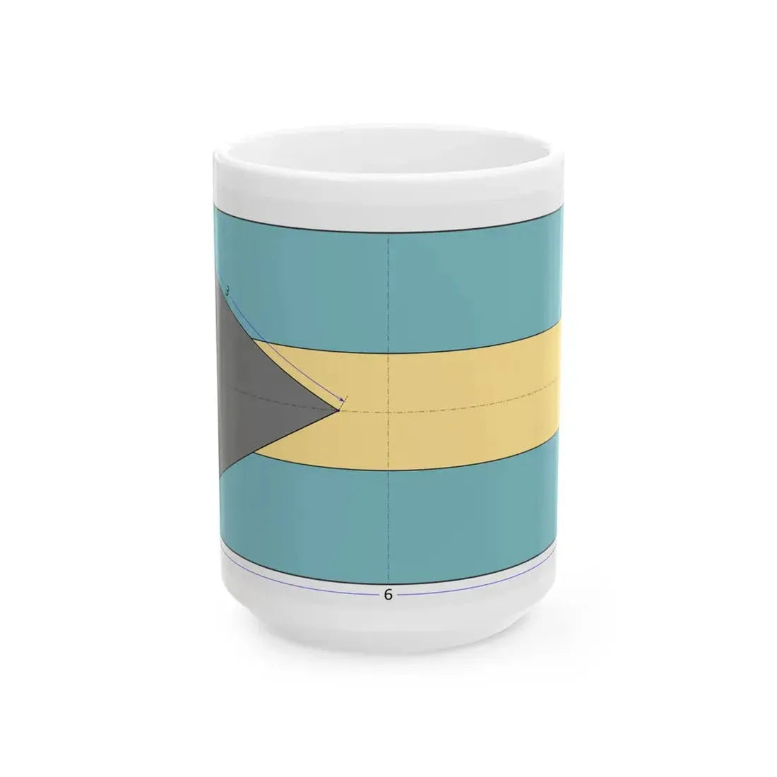 Flag of the Bahamas construction sheet (Bahamas) White Coffee Mug 15oz - Go Mug Yourself