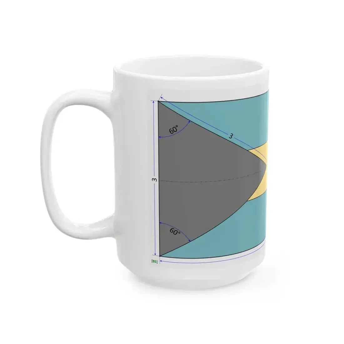 Flag of the Bahamas construction sheet (Bahamas) White Coffee Mug - Go Mug Yourself