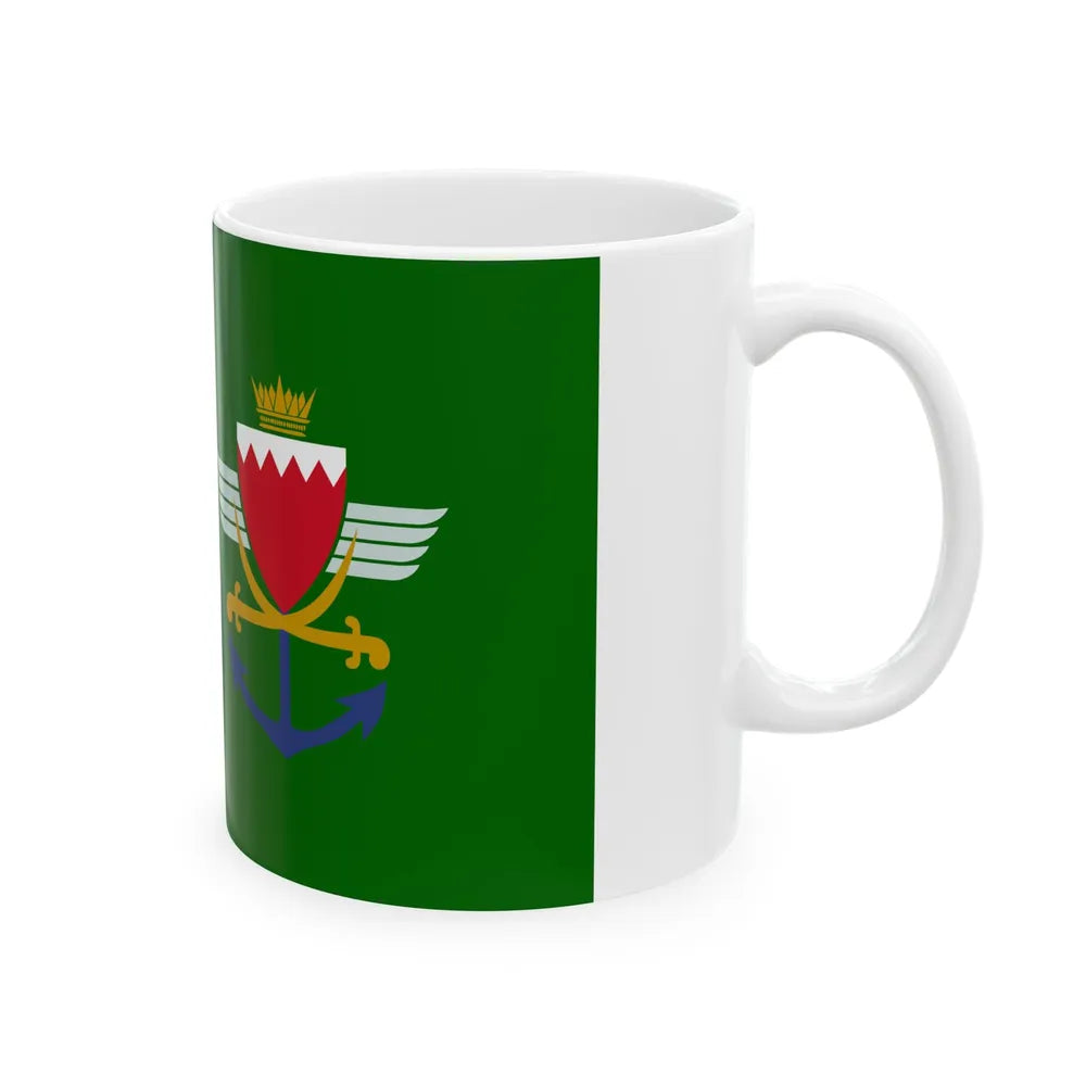 Flag of the Bahrain Defence Force (Bahrain) White Coffee Mug - Go Mug Yourself