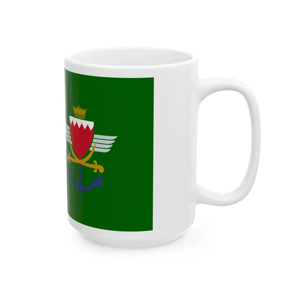 Flag of the Bahrain Defence Force (Bahrain) White Coffee Mug - Go Mug Yourself